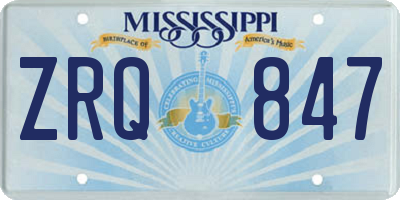 MS license plate ZRQ847