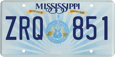 MS license plate ZRQ851