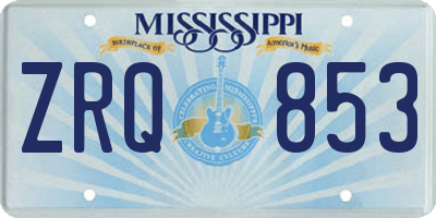 MS license plate ZRQ853