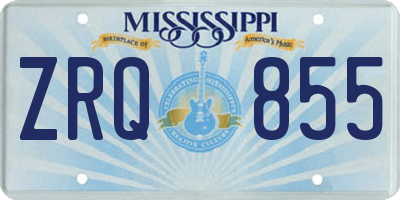 MS license plate ZRQ855