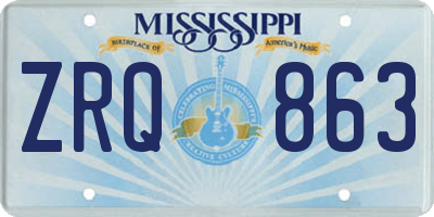 MS license plate ZRQ863