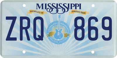 MS license plate ZRQ869