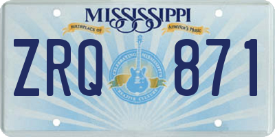 MS license plate ZRQ871