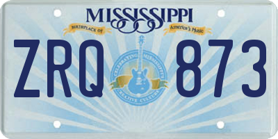 MS license plate ZRQ873