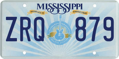 MS license plate ZRQ879