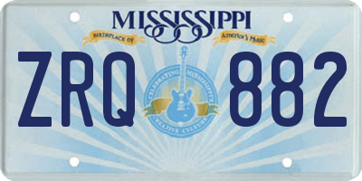 MS license plate ZRQ882