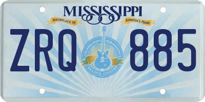 MS license plate ZRQ885