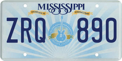 MS license plate ZRQ890