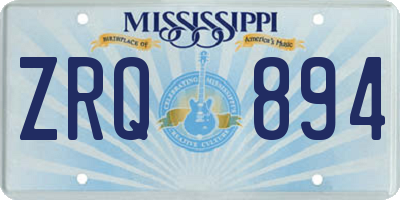 MS license plate ZRQ894