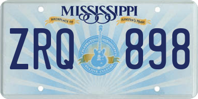 MS license plate ZRQ898