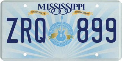 MS license plate ZRQ899
