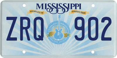 MS license plate ZRQ902