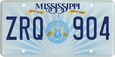 MS license plate ZRQ904