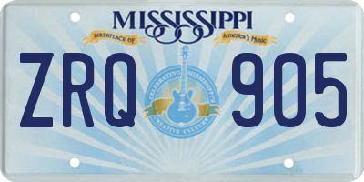 MS license plate ZRQ905