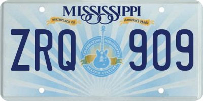 MS license plate ZRQ909