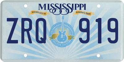 MS license plate ZRQ919