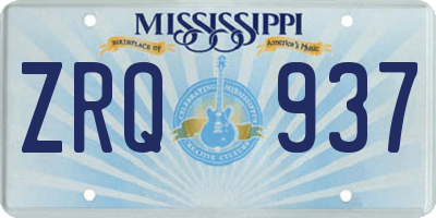 MS license plate ZRQ937