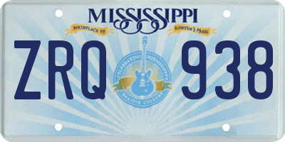 MS license plate ZRQ938
