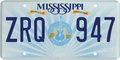 MS license plate ZRQ947