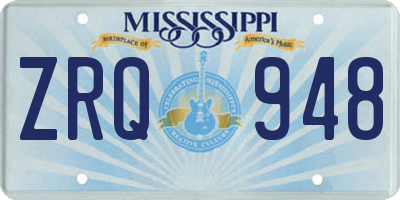 MS license plate ZRQ948