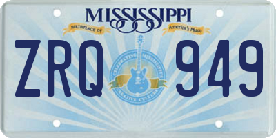 MS license plate ZRQ949