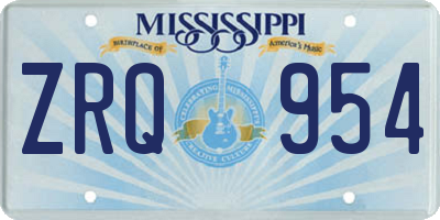MS license plate ZRQ954