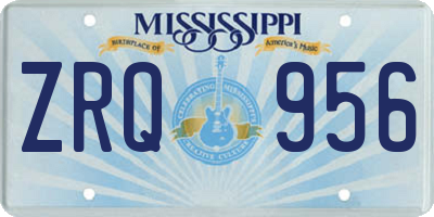 MS license plate ZRQ956