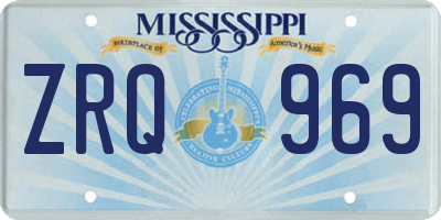MS license plate ZRQ969