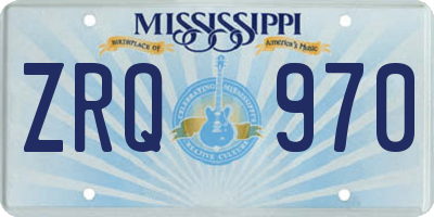 MS license plate ZRQ970