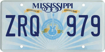 MS license plate ZRQ979
