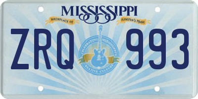 MS license plate ZRQ993