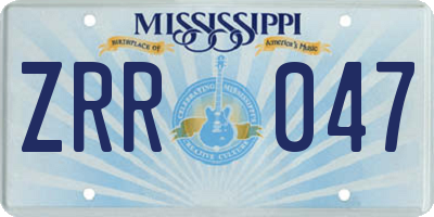 MS license plate ZRR047