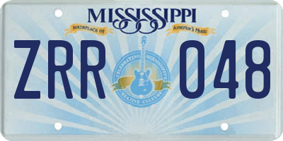 MS license plate ZRR048