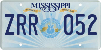 MS license plate ZRR052
