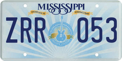 MS license plate ZRR053
