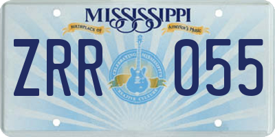MS license plate ZRR055