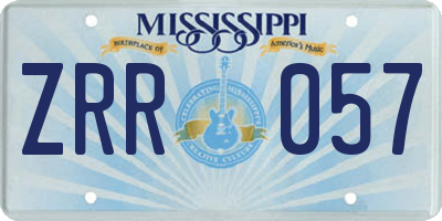 MS license plate ZRR057