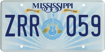 MS license plate ZRR059