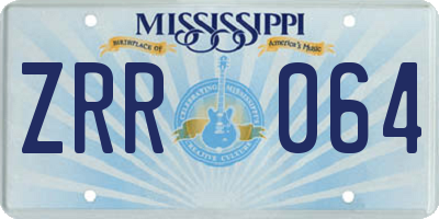MS license plate ZRR064