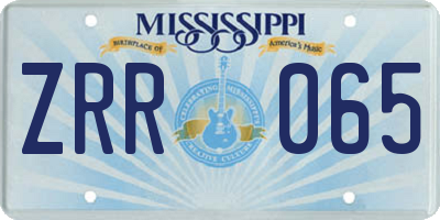 MS license plate ZRR065