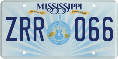 MS license plate ZRR066
