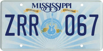 MS license plate ZRR067