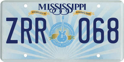 MS license plate ZRR068