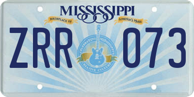 MS license plate ZRR073