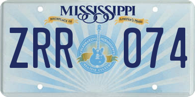 MS license plate ZRR074