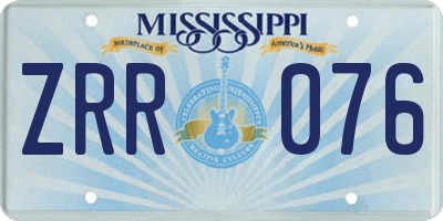 MS license plate ZRR076