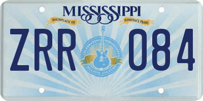 MS license plate ZRR084
