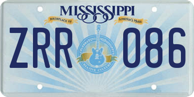 MS license plate ZRR086