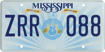 MS license plate ZRR088