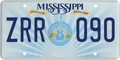 MS license plate ZRR090